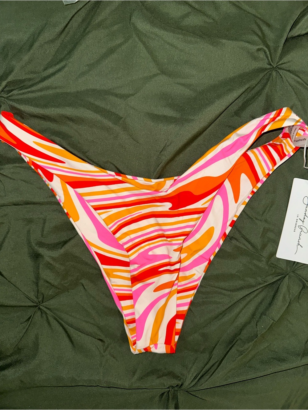 Grey Bandit Women’s Multicolor Swirl Bikini Bottom - Pink/Orange/Red